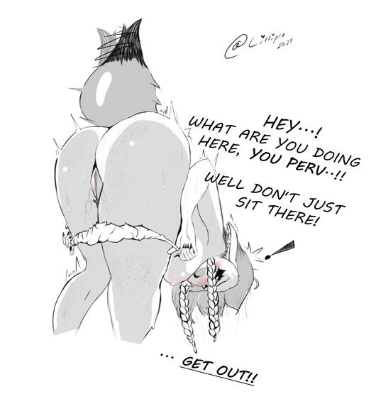 Bold of you to just walk in on her changing. You do realize she can make quick work of you, right...?