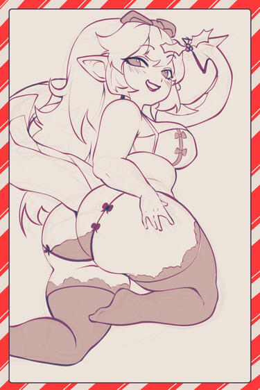 Merry Christmas, from the Voidmaiden herself! Is that a mistletoe on the tip of her tail?